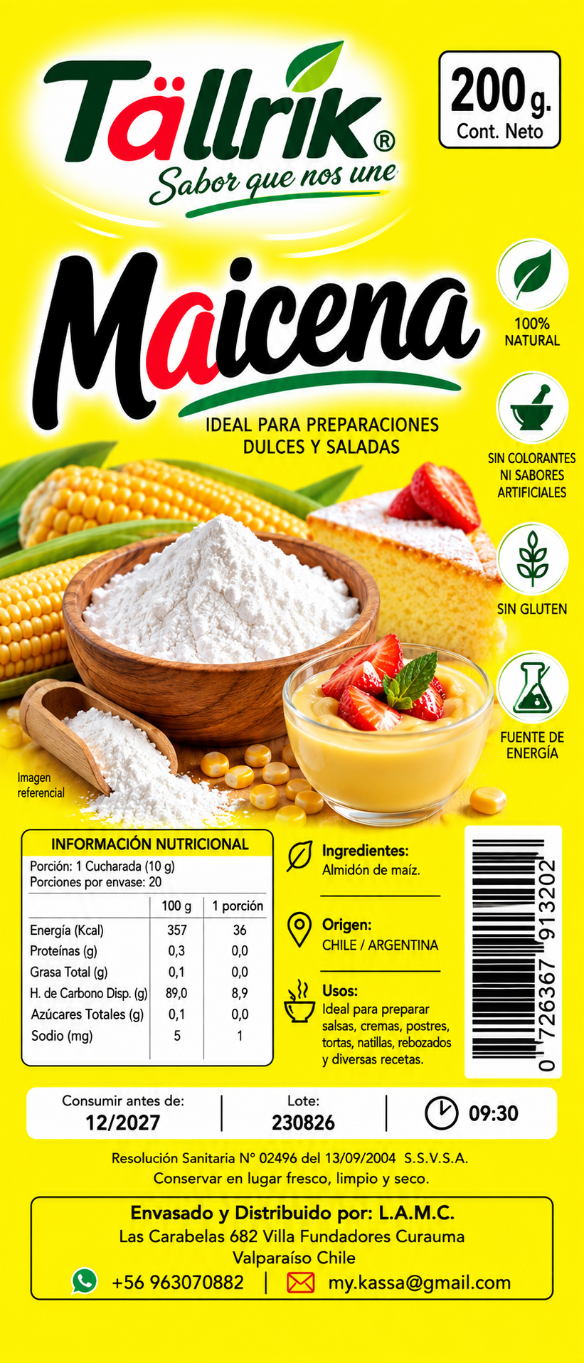 Etiqueta de Maicena Tallrik